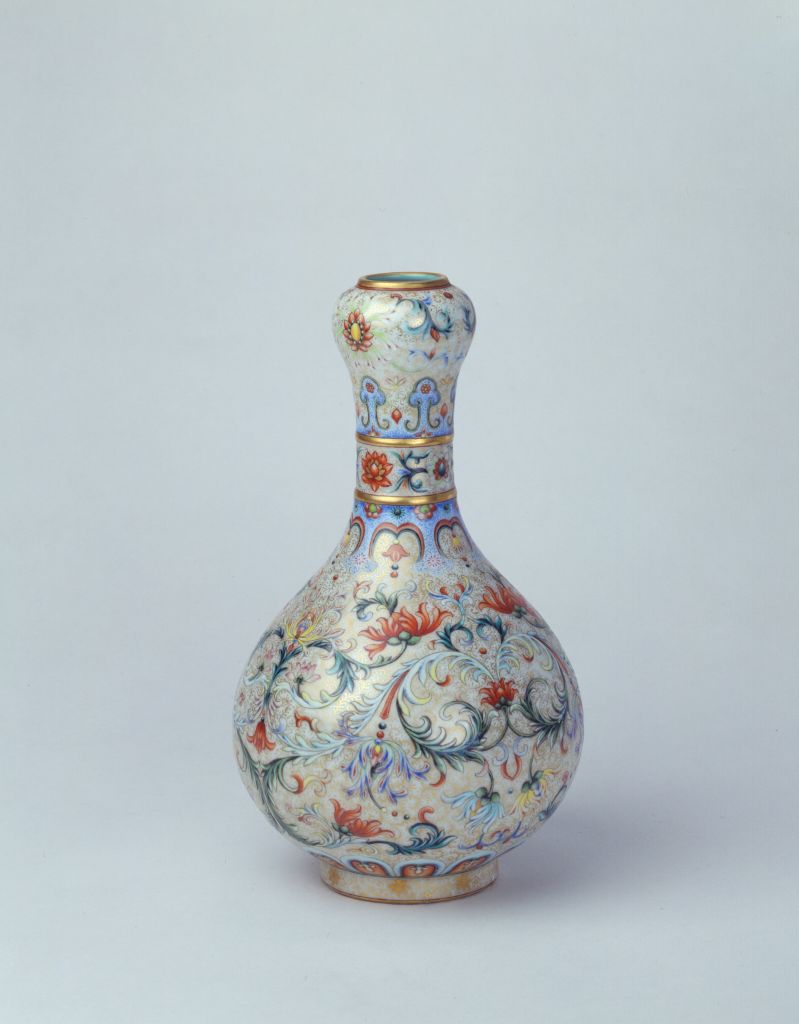 图片[1]-Enamel Colored Flower Garlic Bottle-China Archive